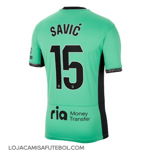 Camisa de Futebol Atletico Madrid Stefan Savic #15 Equipamento Alternativo 2023-24 Manga Curta